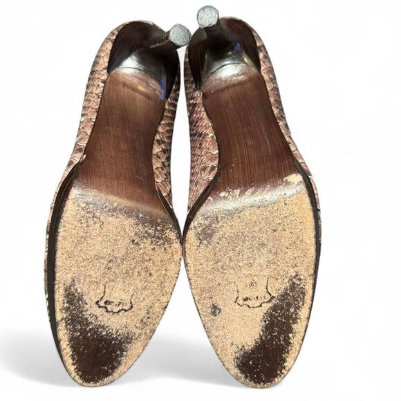 Stuart Weitzman Women’s Size 10M Snakeskin Leather Stiletto Heels Pumps Brown - Picture 5 of 8